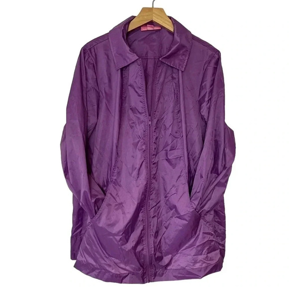 Woman within L‎ 18/20 purple lightweight windbreaker jacket - Picture 3 of 6